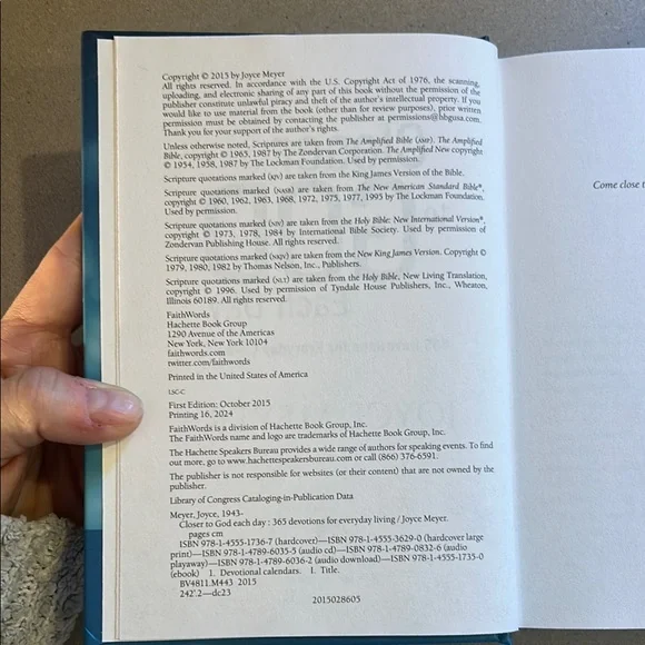 NEW Closer to God Devotional Book by Joyce Meyer Hardcover 2015 - Picture 5 of 5